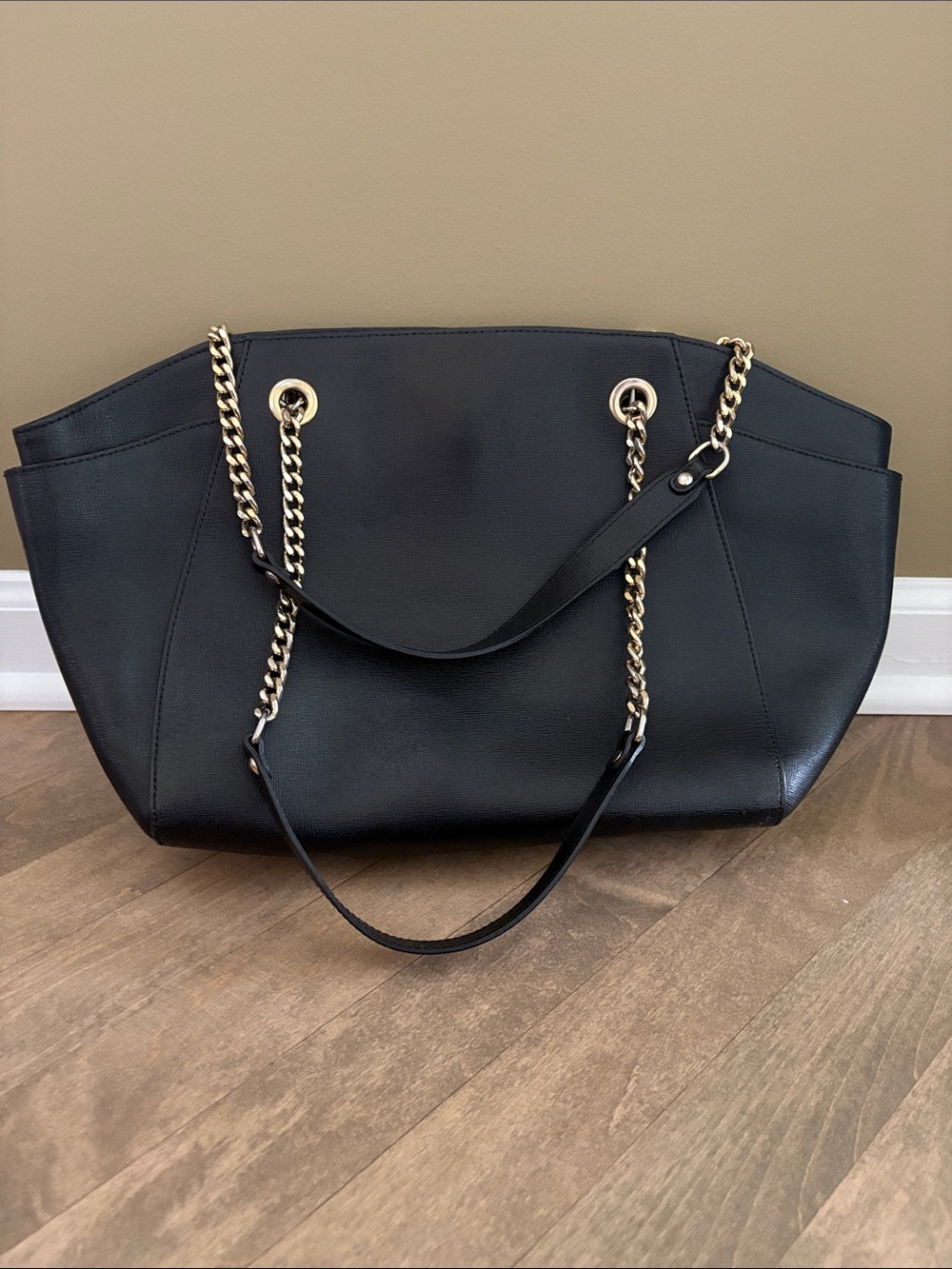 FURLA Julia Tulip Black Saffiano Leather Tote - Picture 2 of 5